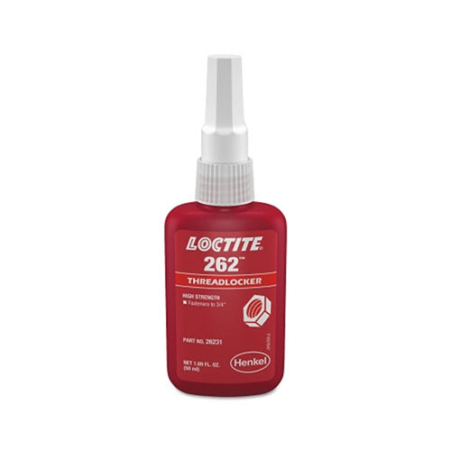 Loctite® 262™ Threadlocker, Medium to High Strength, 50 mL, Red (442-135374) Each