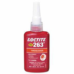 Loctite® 263™ High Strength Red Threadlocker, 50 mL, 1 in Thread, Red (442-1330585) Each