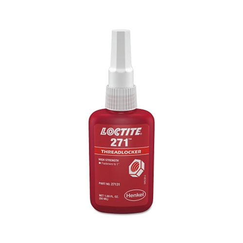 Loctite® 271™ Threadlocker, High Strength, 50 mL, 1 in Thread, Red (442-135381) Each