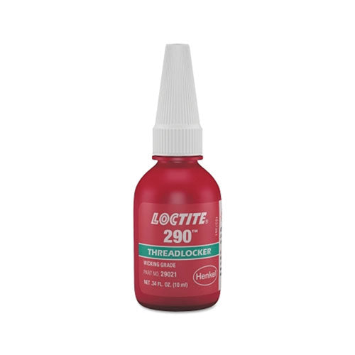 Loctite® 290™ Medium-Strength Wicking Grade Threadlocker, 10 mL, 1/2 in dia or Smaller, Green (442-233731) Each
