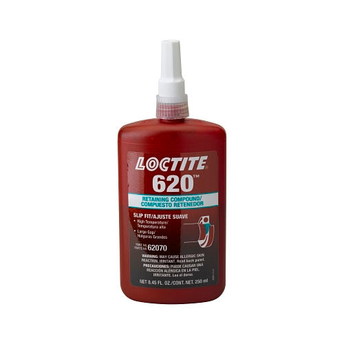 Loctite® 620™ Retaining Compound, High Temperature, 250 mL Bottle, Green, 3,800 psi (442-135515) 1 Bottle