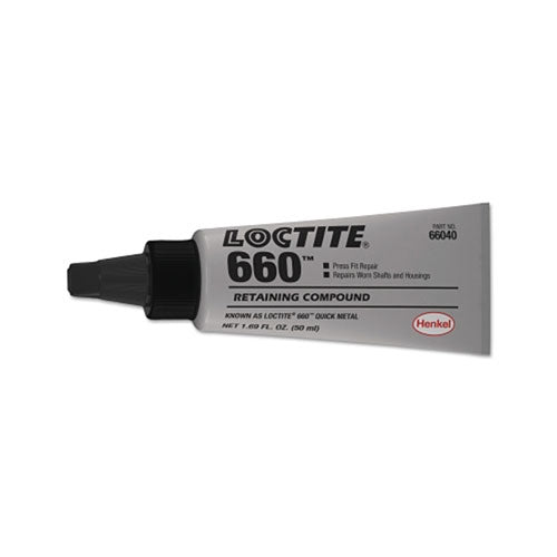 Loctite® 660™ Quick Metal® Retaining Compound, 50 mL Tube, Silver, 3,300 psi (442-135527) Each