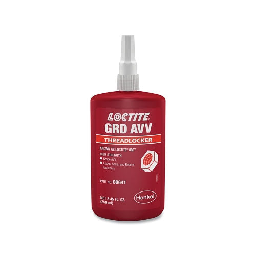 Loctite® Grade AVV Threadlocker, 250 ml, Bottle, Red (442-214166) 1 Bottle