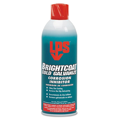LPS® Bright Coat Cold Galvanize Corrosion Inhibitor, 16 oz Aerosol Can (428-05916) 12 Cans