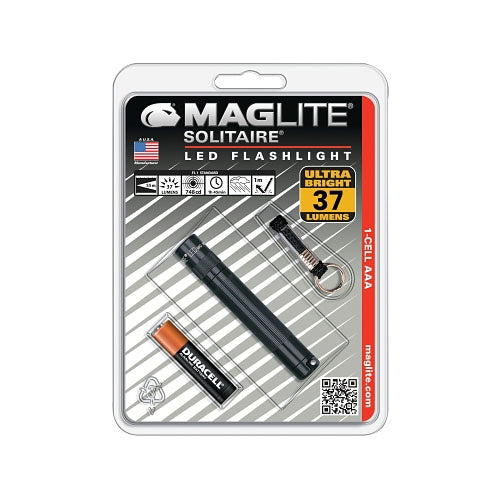 Maglite® Solitaire® LED AAA Flashlight, AAA, 37, Black (459-SJ3A016) 6 EA / BX