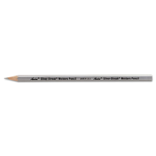 Markal Silver-Streak® Welders Pencil, #2 Lead, 7 in, Silver (434-96101) 12 Pairs