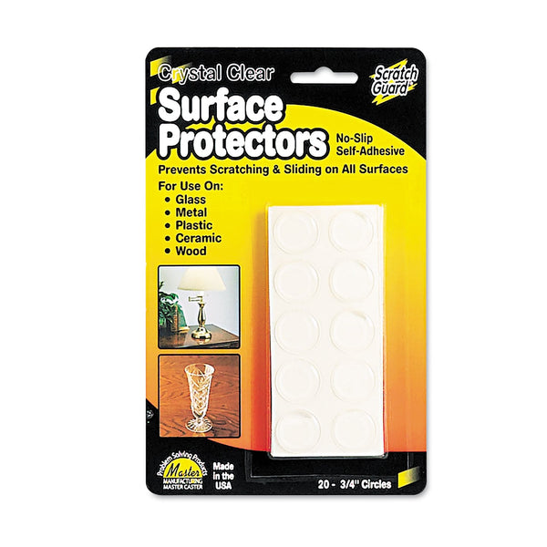 Scratch Guard Scratch Guard Surface Protectors, 0.75" dia, Circular, Clear, 20/Pack (MAS88600) Pack of 20