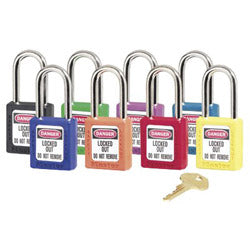 Master Lock® Zenex™ Thermoplastic Safety Lockout Padlock, 410, 1-1/2 W x 1-3/4 H Body, 1-1/2 in H Shackle, KD, Black (470-410BLK) Box of 6