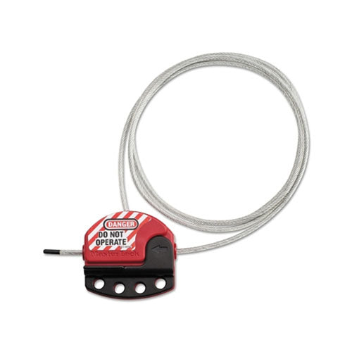 Master Lock® Cable Lockout Device with Steel Core Cable, Adjustable, 6 ft, Red (470-S806) Each
