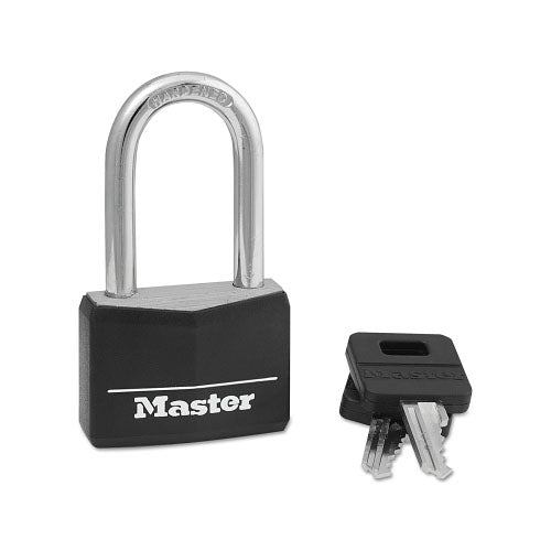 Master Lock® Covered Solid Body Padlock, 1/4 in Diam., 1 1/2 in L x 13/16 in W, Black (470-141DLF) Box of 4