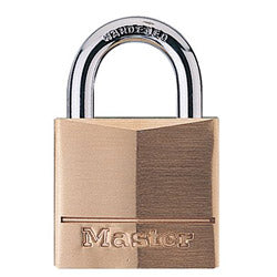 Master Lock® No. 140 Solid Brass Padlocks, 1/4 in Diam., 7/8 in L X 13/16 in W, Brass (470-140D) Box of 4