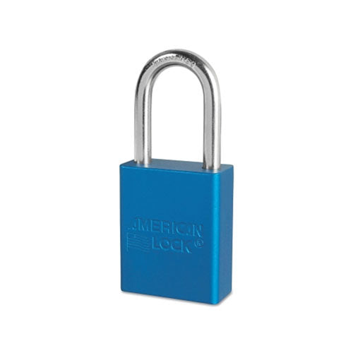 Master Lock® Solid Aluminum Padlock, 1/4 in dia, 1-1/2 in L x 3/4 in W, Blue (045-A1106BLU) Each