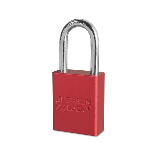 Master Lock® Solid Aluminum Padlock, 1/4 in dia, 1-1/2 in L x 3/4 in W, Red (045-A1106RED) Each
