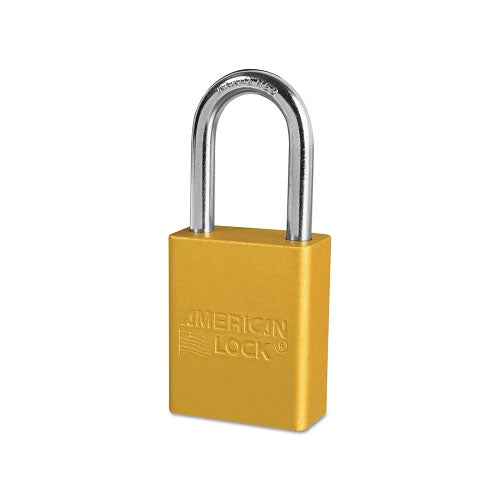 Master Lock® Solid Aluminum Padlock, 1/4 in dia, 1-1/2 in L x 3/4 in W, Yellow (045-A1106YLW) Each