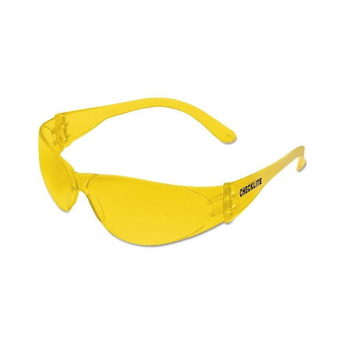MCR™ Safety Checklite® CL1 Frameless Safety Glasses, Polycarbonate Amber Lens, Duramass®, Amber Polycarbonate Temples (135-CL114) Each