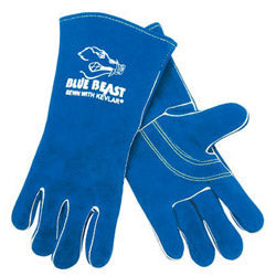 Memphis Glove Blue Beast® Select Side-Split Leather Welding Work Gloves, XL, Blue, Gauntlet Cuff (127-4600) Case of 12