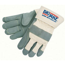Memphis Glove Big Jake® Premium A+ Side Leather Double-Palm Work Gloves, XL, 2-3/4 in Cuff, Jersey Palm Lining, Double 3-Fingers/Thumb (127-1715) Case of 12