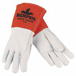 Memphis Glove Goat Mig/Tig Welders Gloves, Prem Grade Goatskin/Split Cowhide, Large, White (127-4840L) 1 Dozen