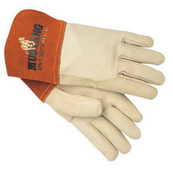 Memphis Glove Mustang Premium Top Grain Cowskin Leather Welding Work Gloves, Medium, Beige/Russet, Gauntlet Cuff (MPG4950M) Case of 12