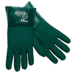 Memphis Glove Premium Double-Dipped PVC Gloves, Large, Green (127-6412) Case of 12