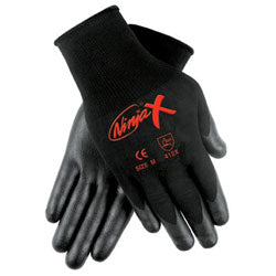Memphis Glove Ninja® X Bi-Polymer Coated Palm Gloves, Large, Black (127-N9674L) 12 Pairs