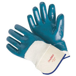Memphis Glove Predator® Nitrile Coated Gloves, Large, Blue, Smooth, Palm/Knuckle, Canvas Cuff (127-9760) Case of 12