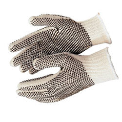 Memphis Glove PVC Dot String Knit Gloves, Large, Natural, 2-Sided Dots (127-9660LM) Case of 12