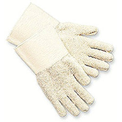 Memphis Glove Terrycloth Gloves, Large, Natural, Knit-Wrist Cuff (127-9400KM) 12 Pairs