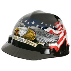MSA Freedom Series™ V-Gard® Helmet, Fas-Trac Ratchet, Cap, American Eagle (454-10079479) Each