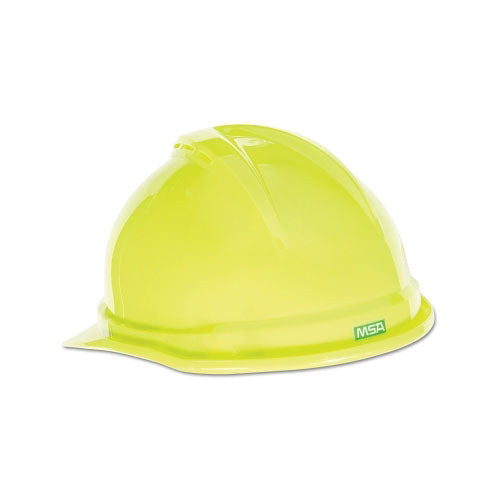 MSA V-Gard 500 Protective Caps, 4 Point Fas-Trac III, 6 1/2 - 8, Hi-Viz Yellow Green (454-10074819) Each