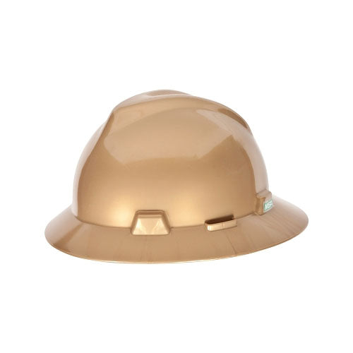 MSA V-Gard Full Brim Hard Hats, 4 Point, Cap, Gold (454-814053) Each
