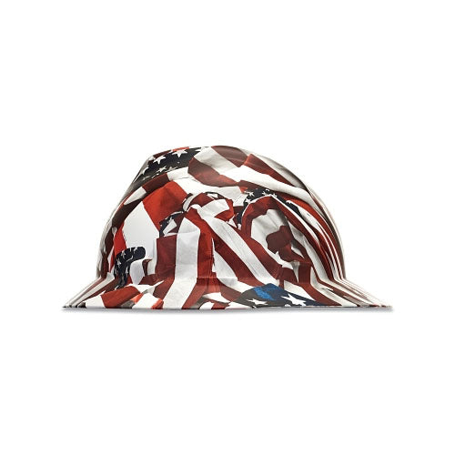 MSA V-Gard® Hydro Dip Finish Slotted Cap/Hat Assembly, Fas-Trac® III Suspension, Hat, One Nation (454-10204780) Each