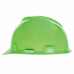 MSA V-Gard® Protective Cap, Fas-Trac Ratchet, Slotted, Bright Lime Green (454-815565) Each
