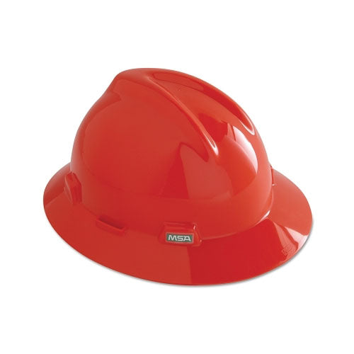 MSA V-Gard® Protective Hats, Fas-Trac Ratchet, Slotted Cap, Orange (454-496075) Each