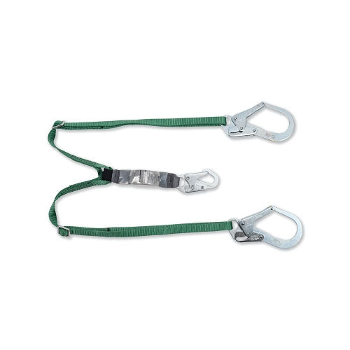 MSA V-Series Standard Twin-Leg Adjustable Shock Absorbing Lanyard, 6 ft, Large Snaphooks (454-10191758) Each