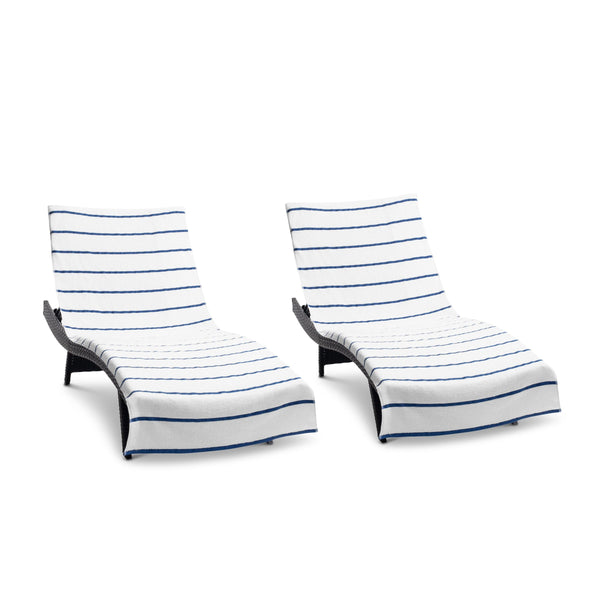 Arkwright Home Las Rayas Chaise Cover 30x85 Navy (2/Pack) (PNP-CC-HS3085NV-2PK) 2/PK