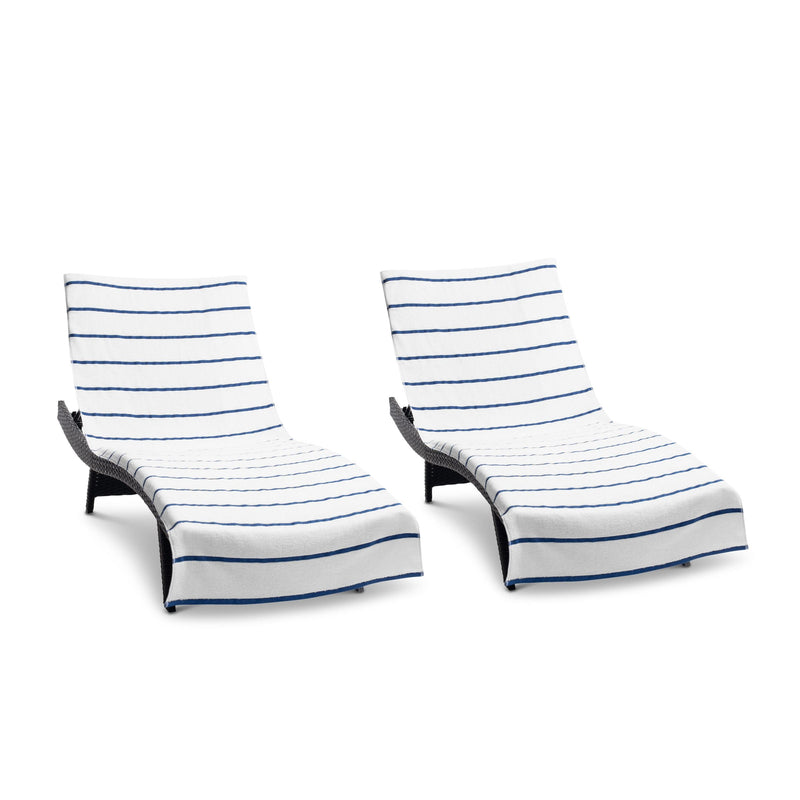 Arkwright Home Las Rayas Chaise Cover 30x85 Navy (2/Pack) (PNP-CC-HS3085NV-2PK) 2/PK