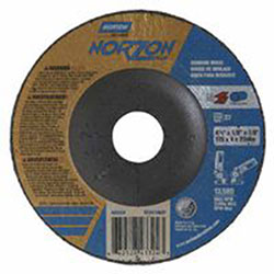 Norton Type 27 NorZon Plus Depressed Center Wheel, 4 1/2" Dia, 1/8" Thick, 7/8" Arbor (547-66252843324) Each