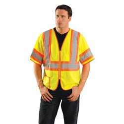 Occunomix Class 3 Mesh Vests with Silver Reflective Tape, Large, Hi-Viz Yellow (561-LUX-HSCLC3Z-YL) Each