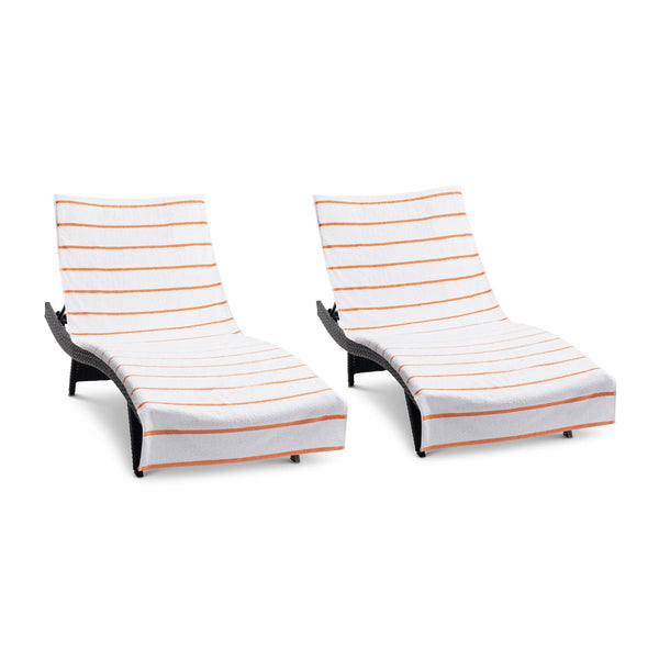 Arkwright Home Las Rayas Chaise Cover 30x85 Orange (2/Pack) (PNP-CC-HS3085OR-2PK) 2/PK