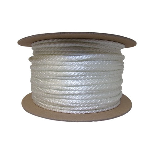 Orion Ropeworks Solid Braid Ropes, 1/4 in x 500 ft, Nylon (Polyamide), White (811-710080-00500-0) Each