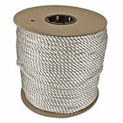 Orion Ropeworks Twisted Nylon Ropes, 3/8 in x 600 ft, Nylon, White (811-530120-00600) Each