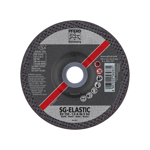 Pferd Inc Type 27 Premium Performance SG Depressed Center Cut-Off Wheel, 6 in dia, 0.045 in Thick, 46 Grit, Aluminum Oxide (419-63164) Each