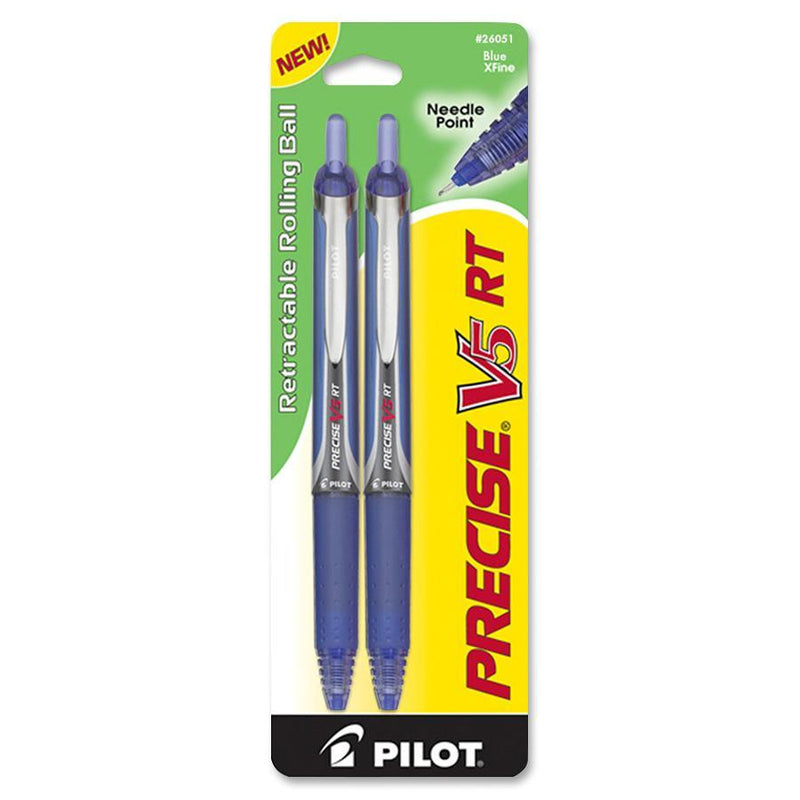 Pilot Rollerball Pen, Retract., Extra Fine Pt., 2/PK, Blue Barrel/Ink (PIL26051)