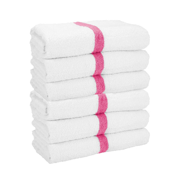 Arkwright Home Power Gym Bath Towel 22x44 Pink (6/Pack) (PNP-PWR-2244-6PKCS) 6/PK