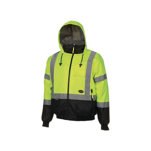 Pioneer 5209U Class 3 High Visibility Safety Bomber Jacket, Polyfill, X-Large, Y/G (852-V1130460U-XL) Each