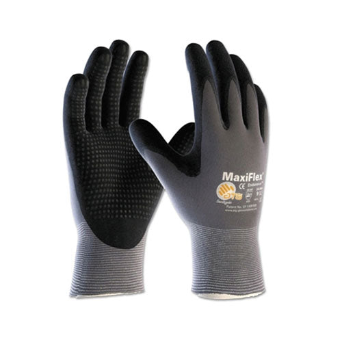 PIP MaxiFlex Endurance Gloves, Large, Black/Gray, Palm and Finger Coated (112-34-844L) 1 Dozen