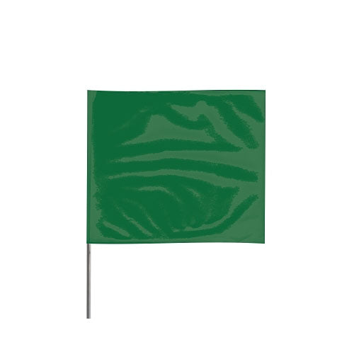 Presco Stake Flags, 2 in x 3 in, 21 in Height, PVC Film, Green (764-2321G) Bundle of 100