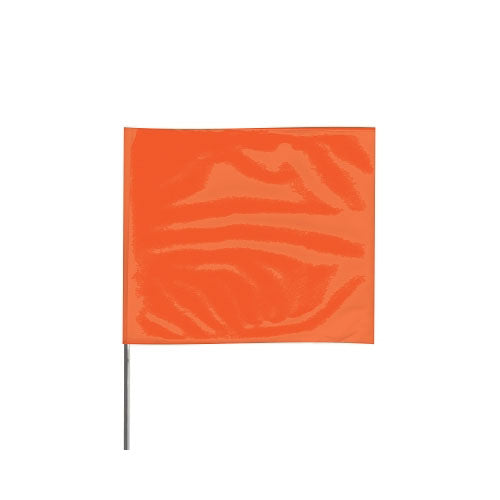 Presco Stake Flags, 4 in x 5 in, 24 in Height, PVC Film, Orange Glo (764-4524OG) Bundle of 100