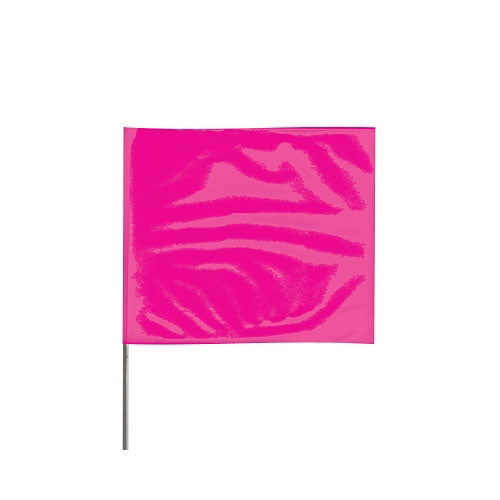 Presco Stake Flags, 4 in x 5 in, 24 in Height, Pink Glo (764-4524PG) Bundle of 100
